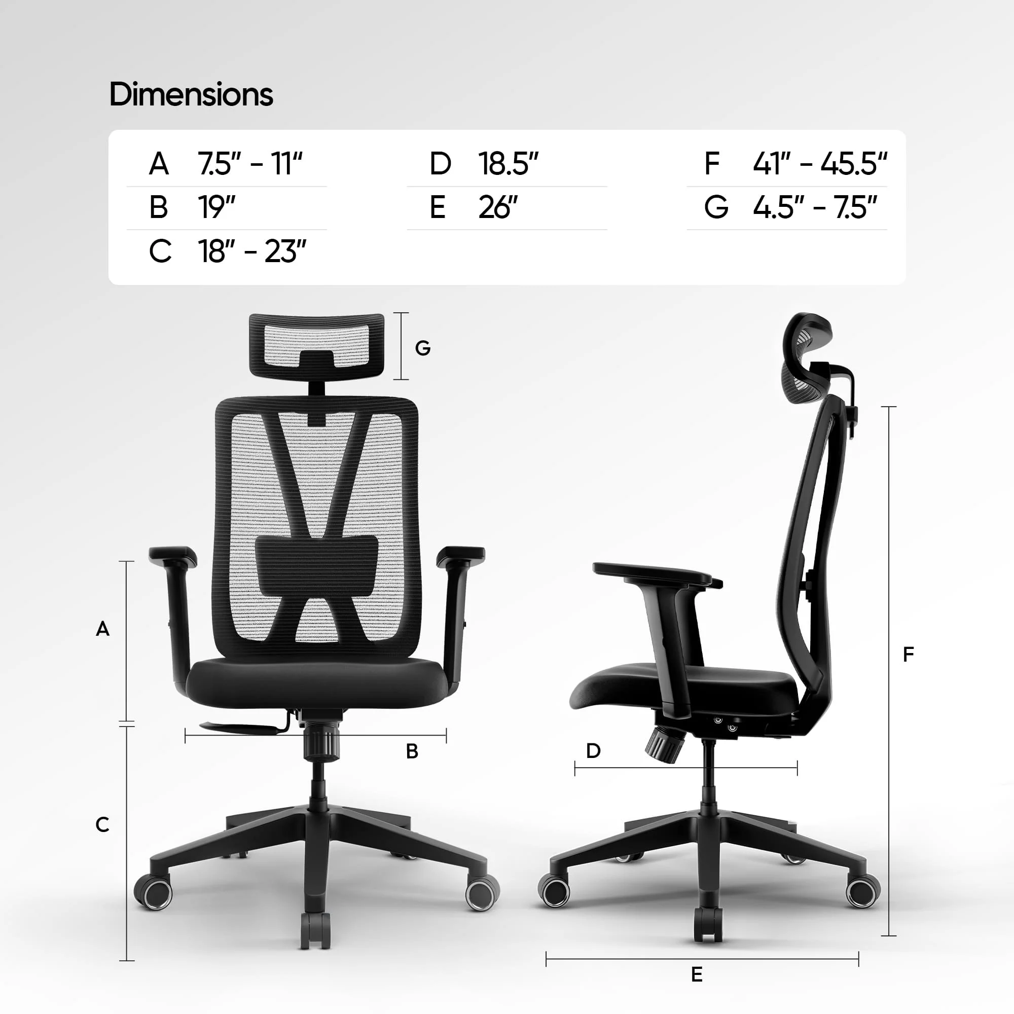 Frido AeroMesh Classic Ergo Chair - With Headrest - Image 22