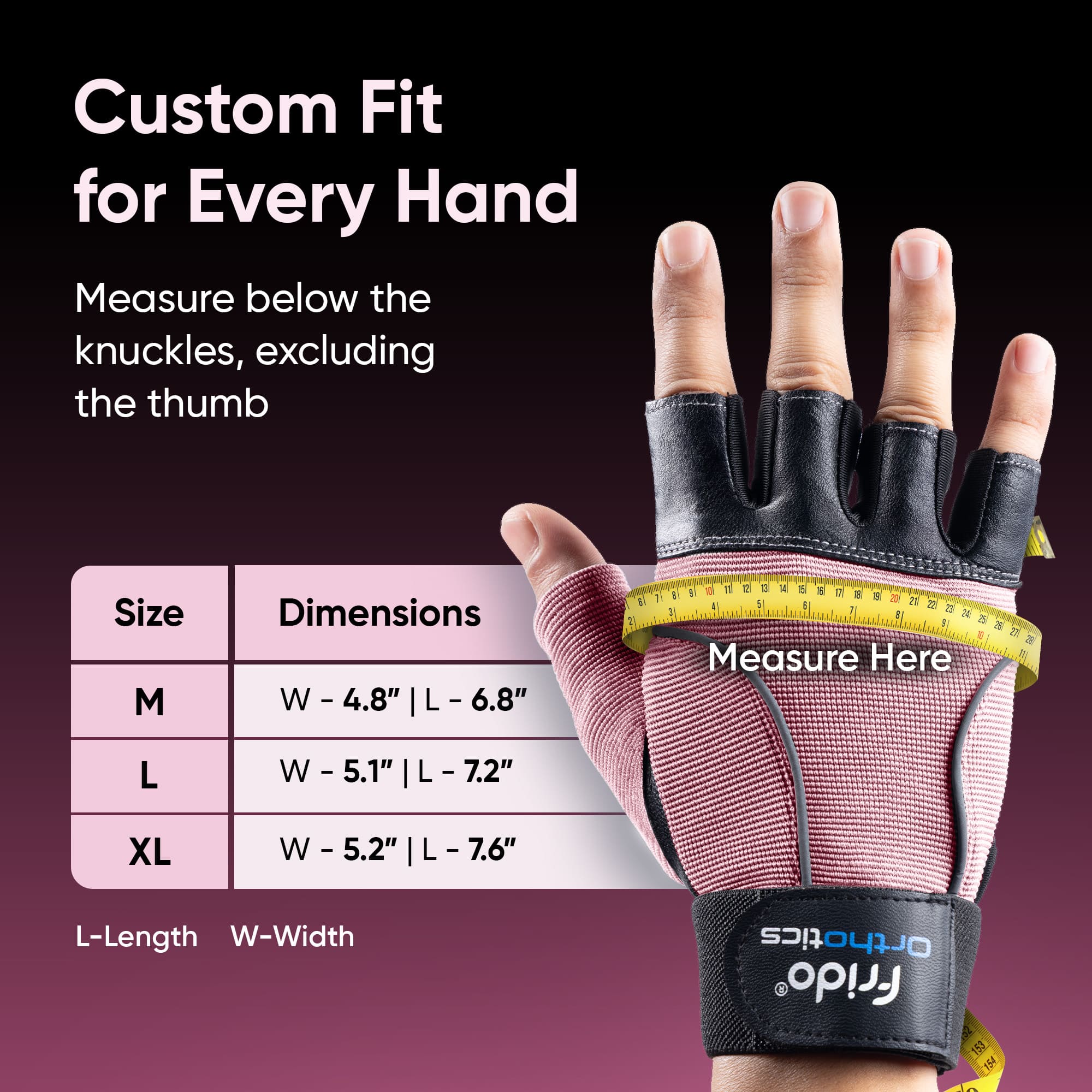 Frido Orthotics Comfort Gym Gloves - Image 13