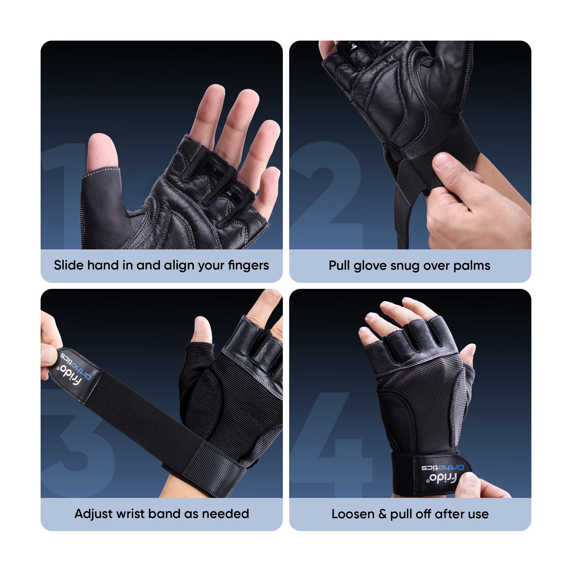 Frido Orthotics Comfort Gym Gloves - Image 26