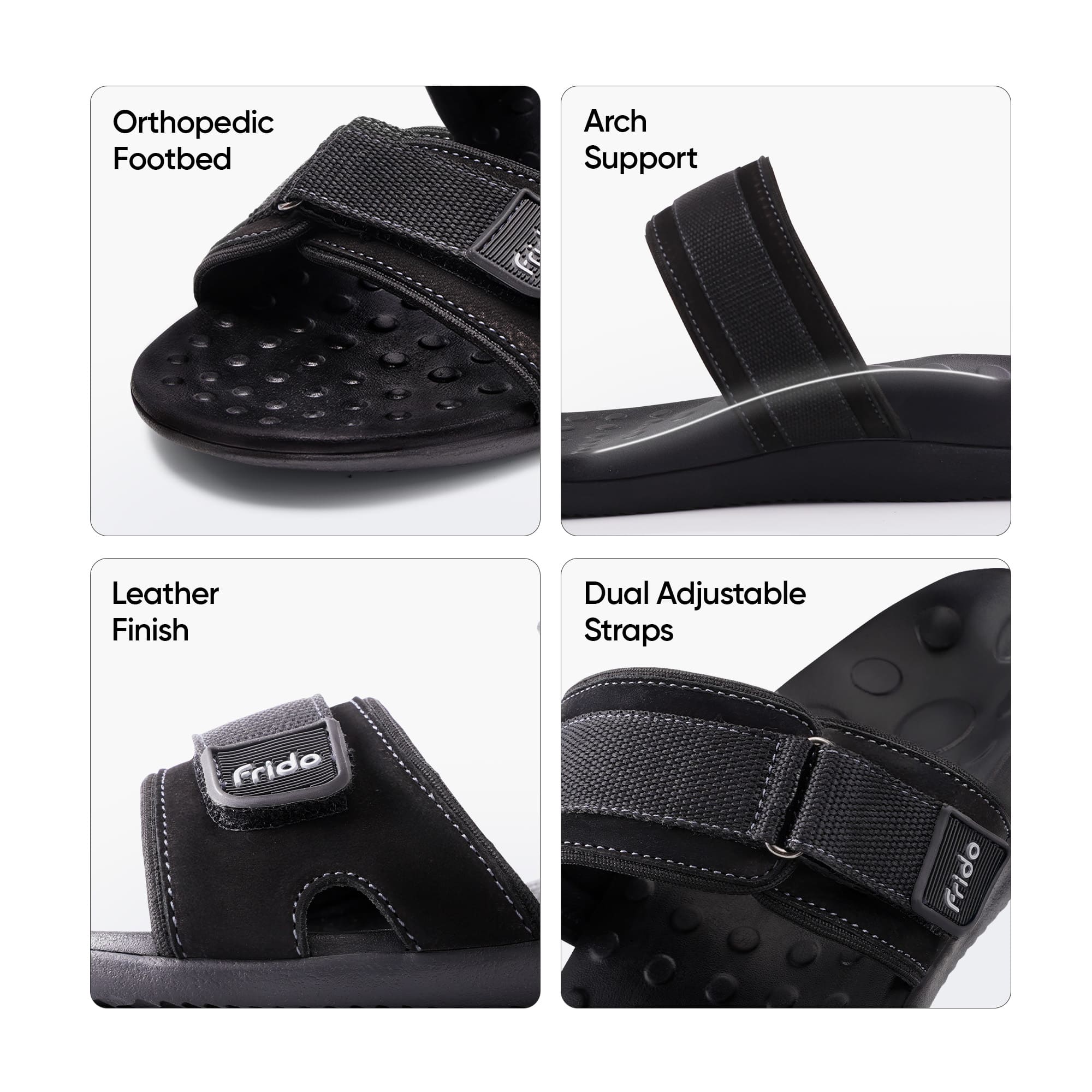 Frido Men's Orthotics Dual Strap Sandals - Image 12