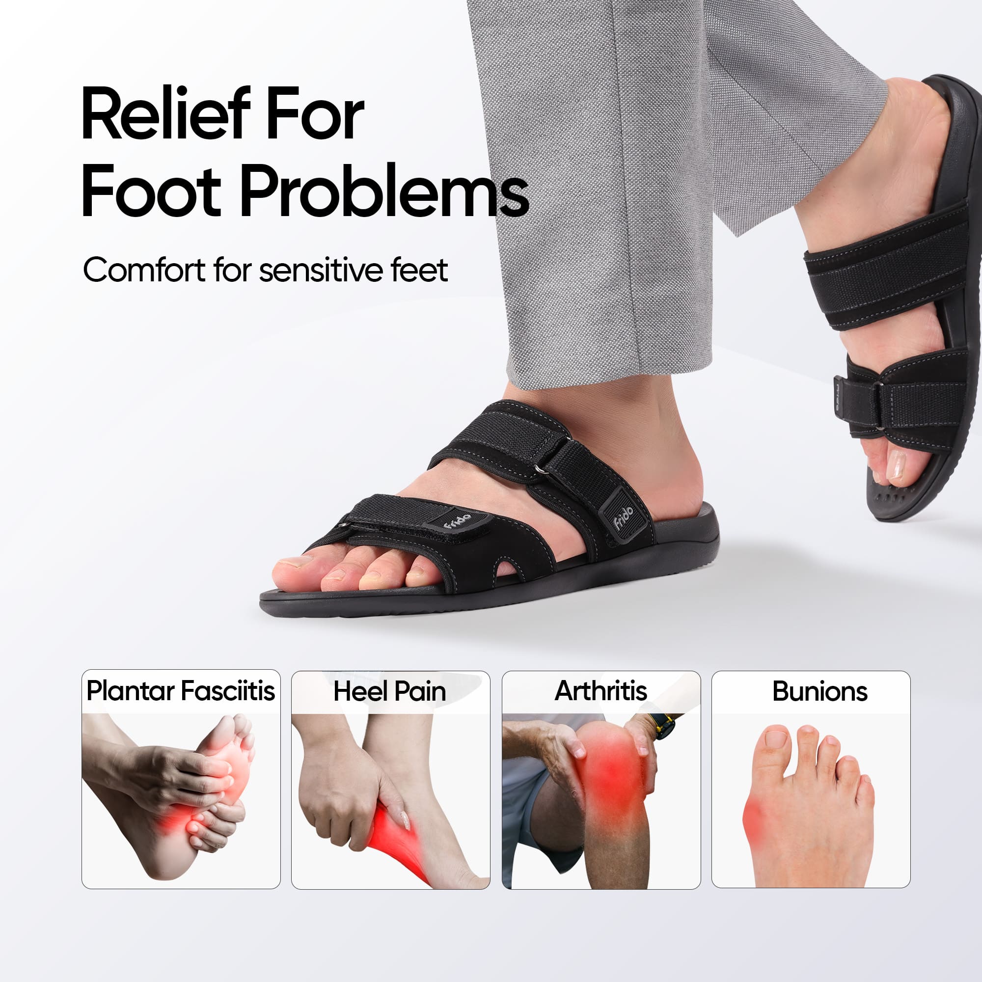 Frido Men's Orthotics Dual Strap Sandals - Image 5