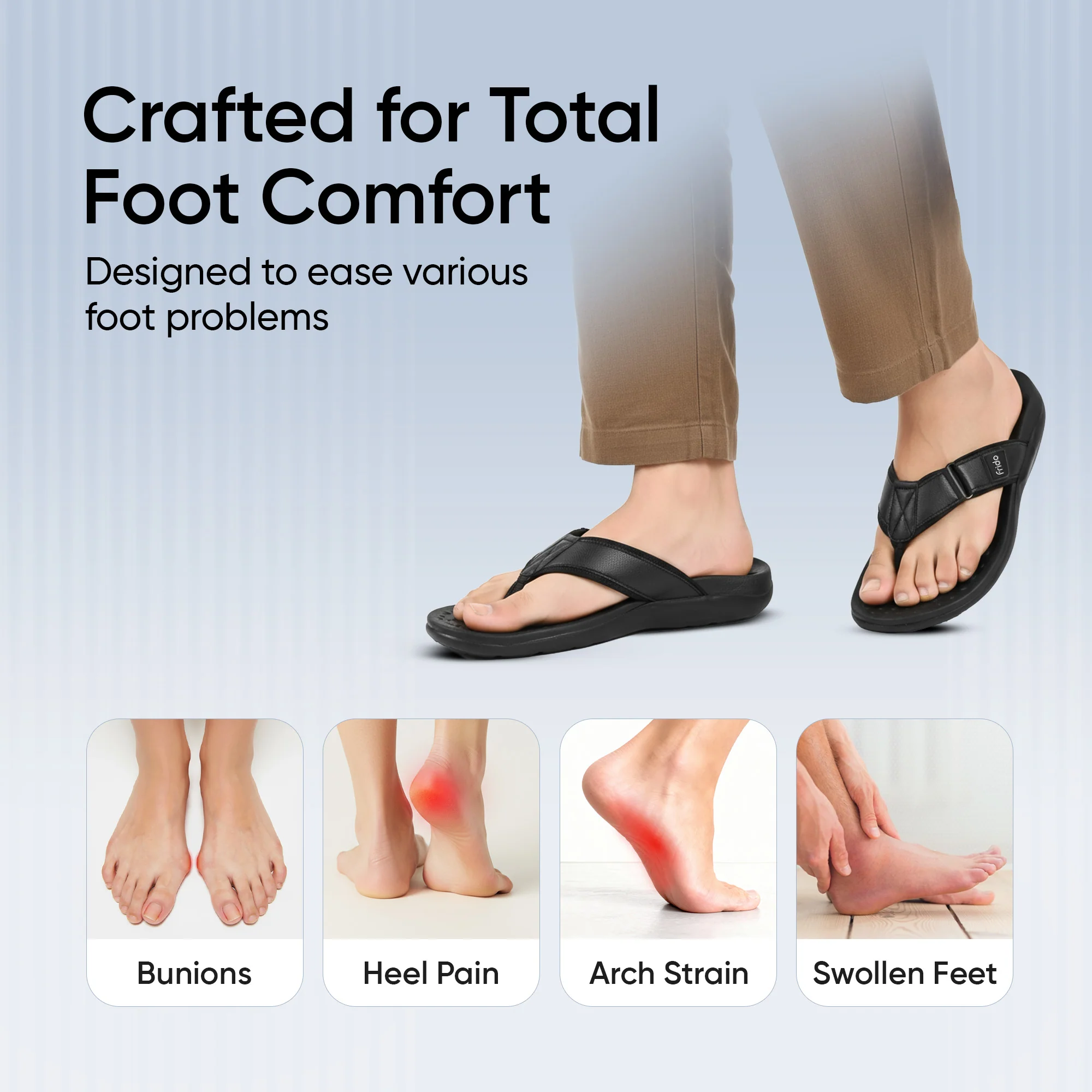 Frido Unisex Orthotics V-Strap Sandals - Image 11