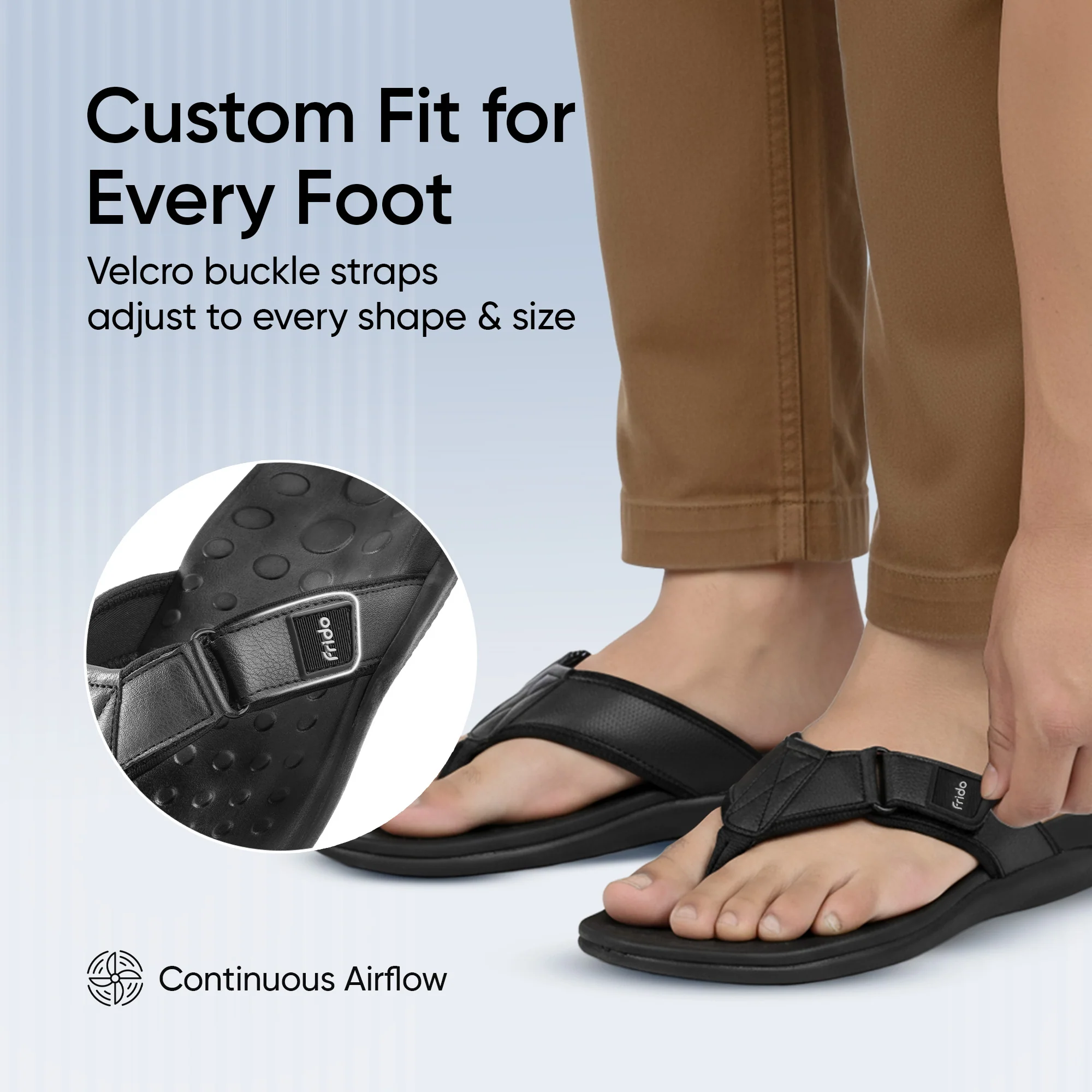 Frido Unisex Orthotics V-Strap Sandals - Image 9