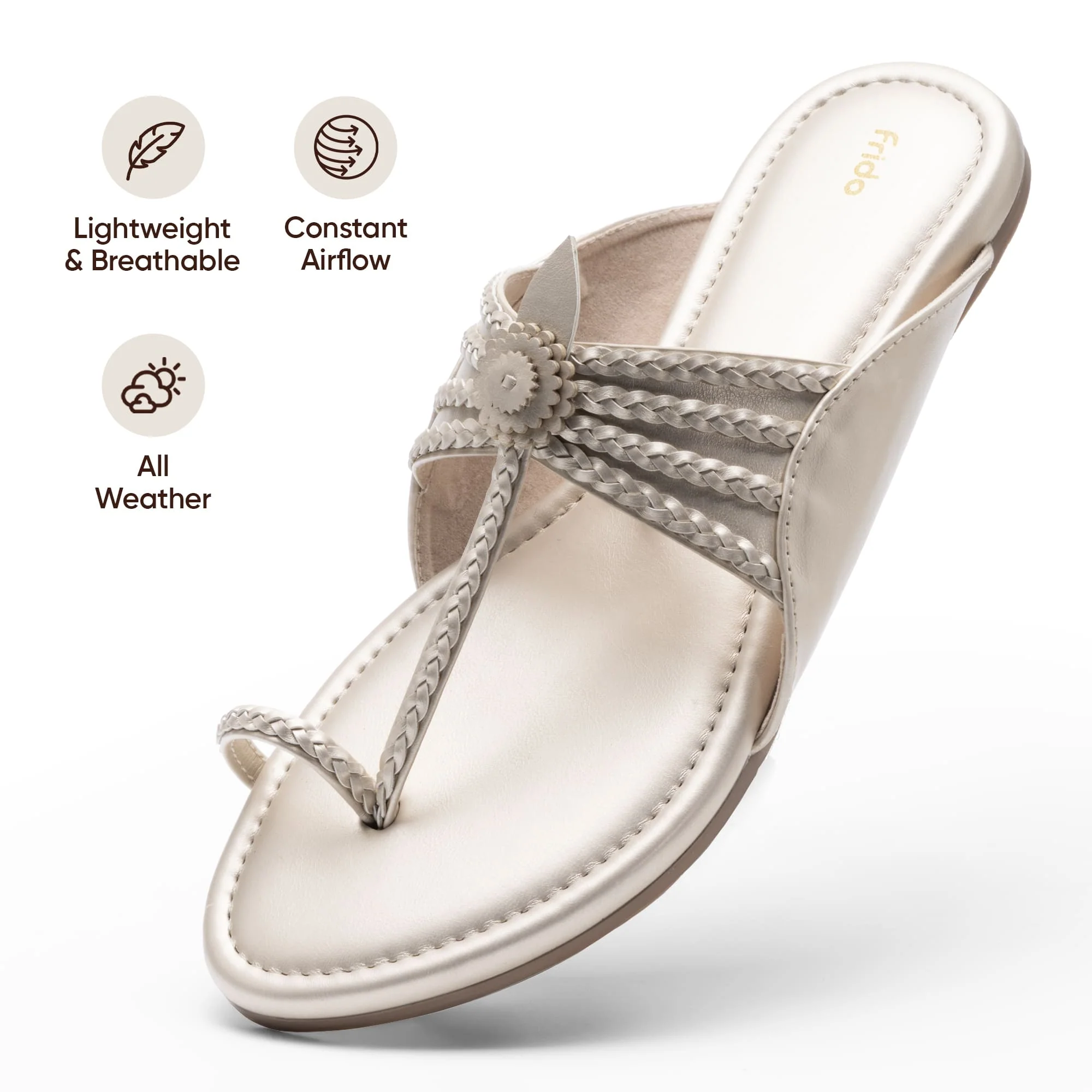 Frido Women's Ethnic Comfort Flat Sandal - Image 17