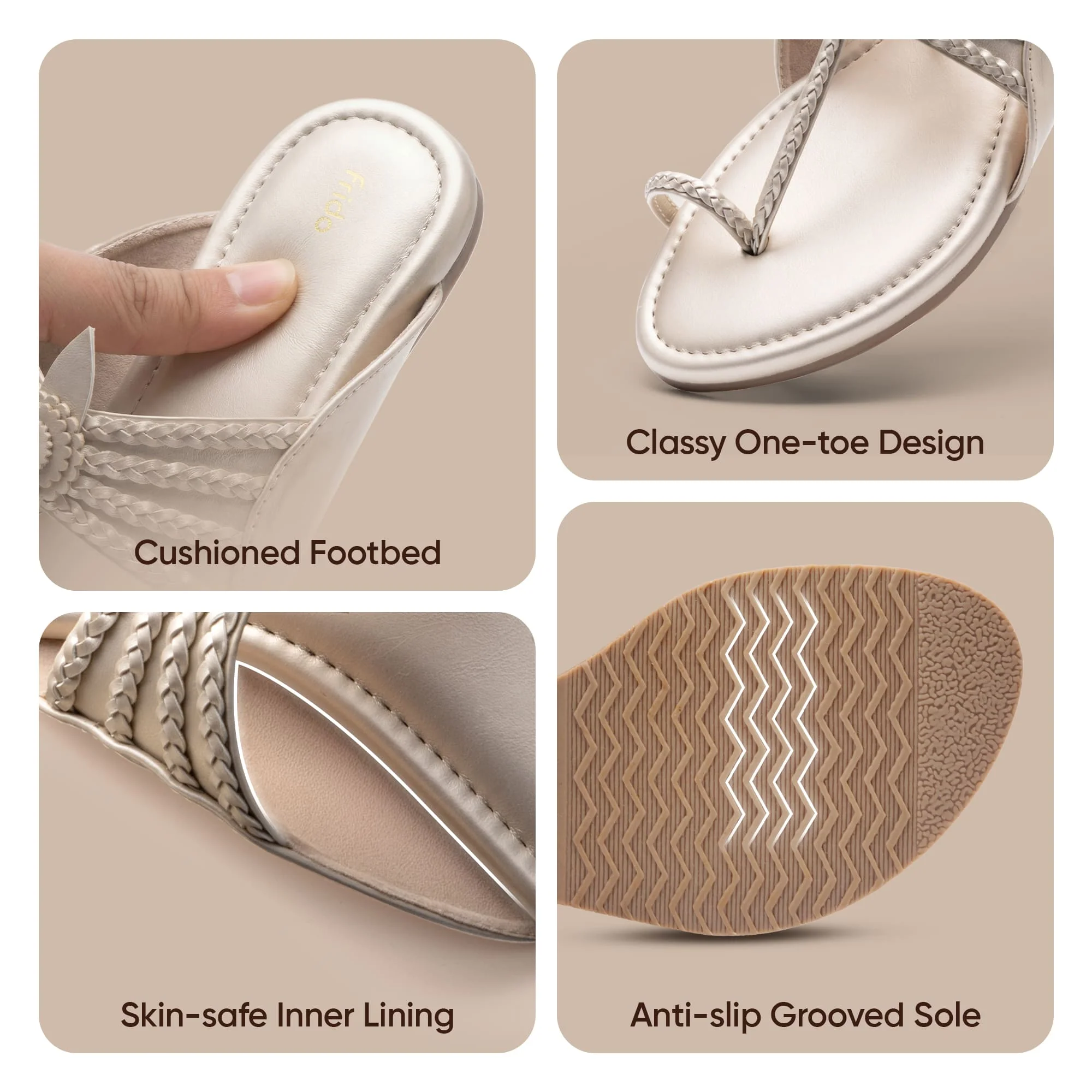 Frido Women's Ethnic Comfort Flat Sandal - Image 20