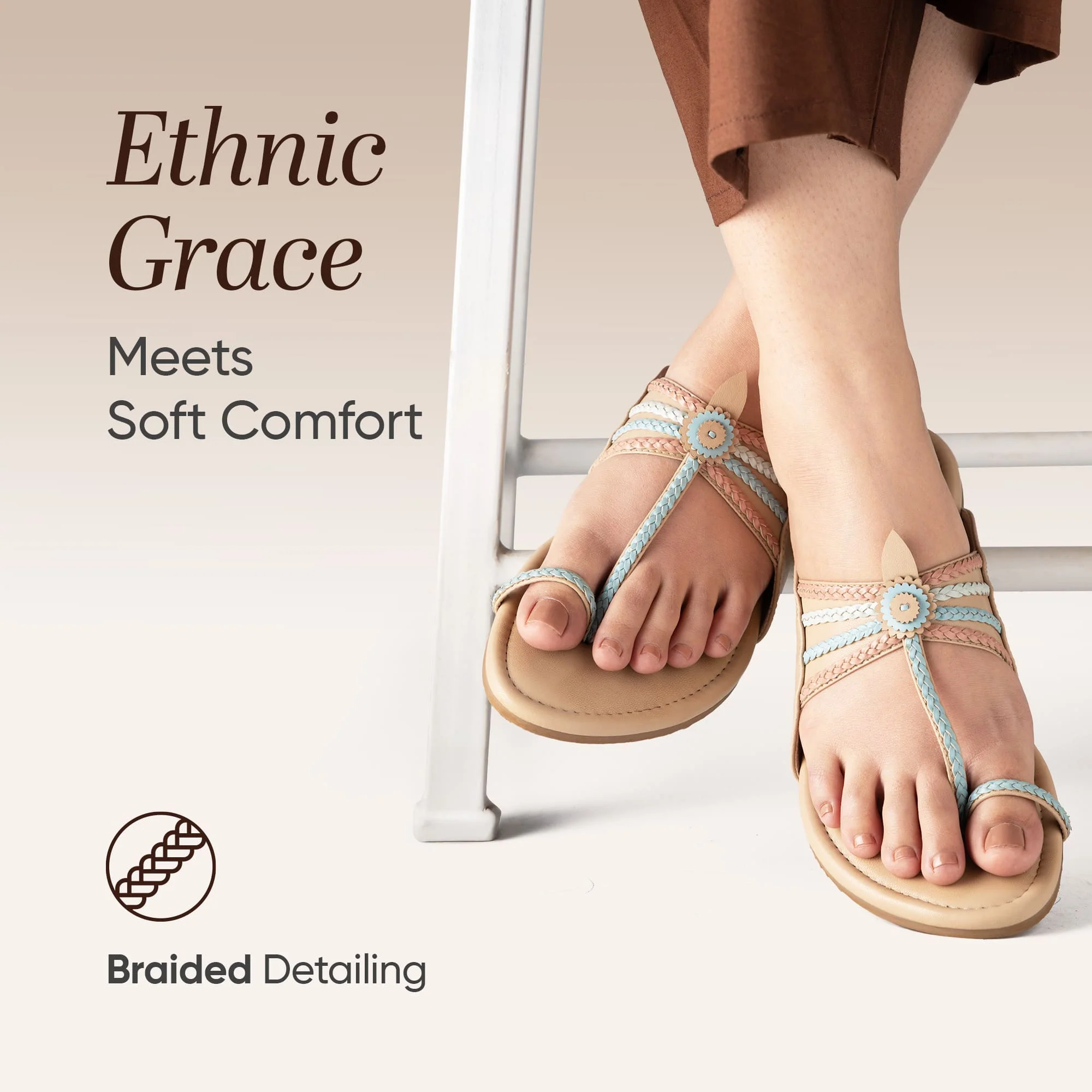 Frido Women's Ethnic Comfort Flat Sandal - Image 34