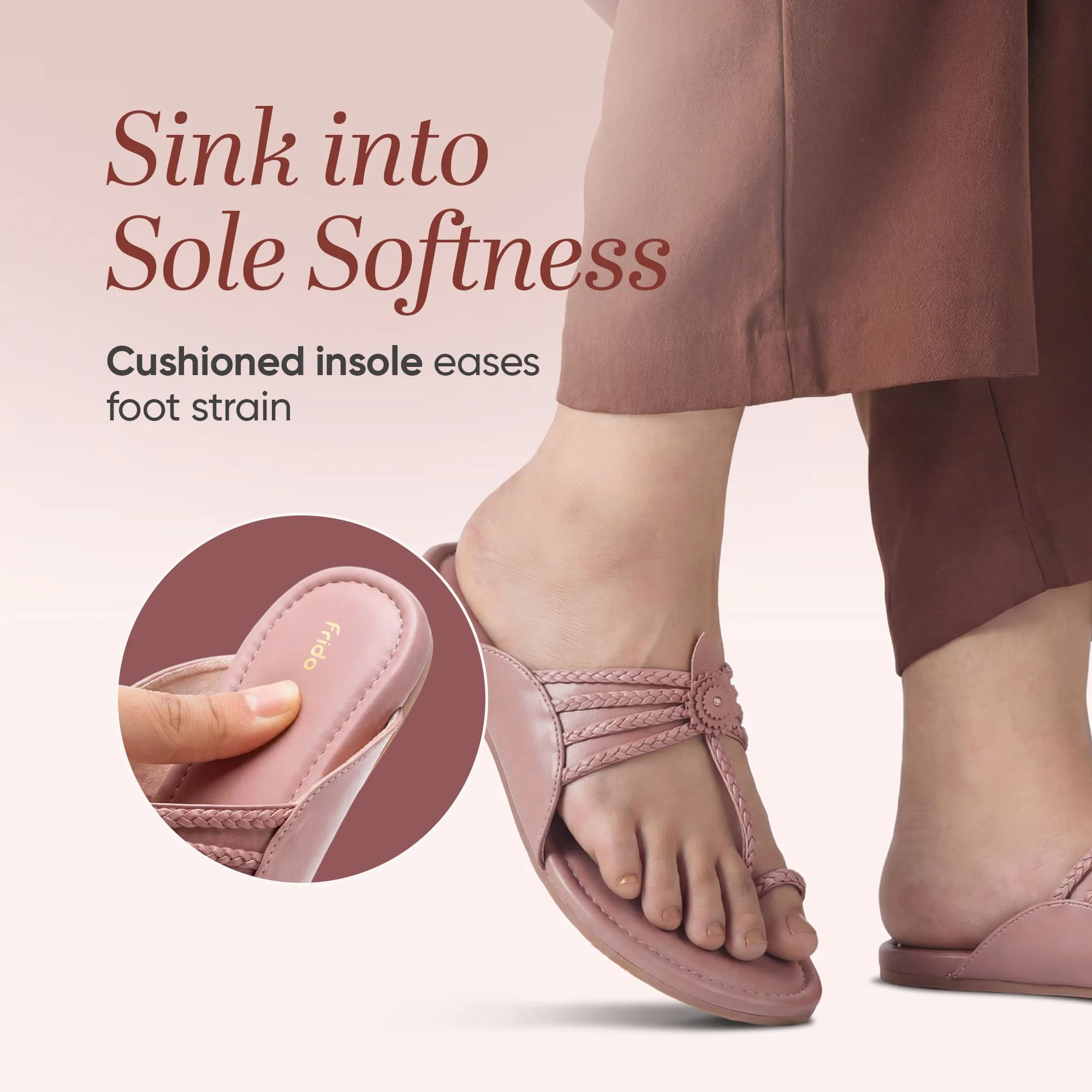 Frido Women's Ethnic Comfort Flat Sandal - Image 6