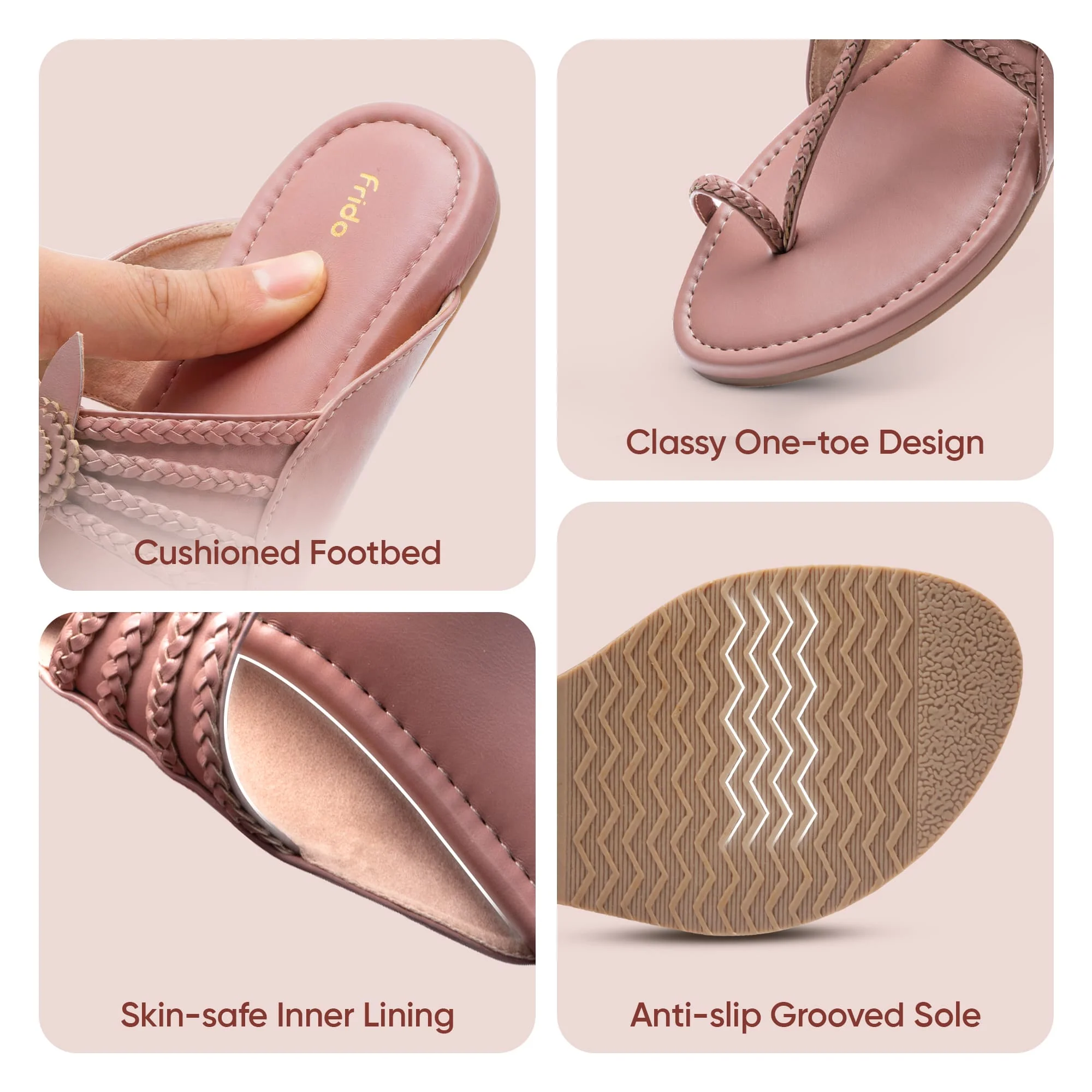 Frido Women's Ethnic Comfort Flat Sandal - Image 7